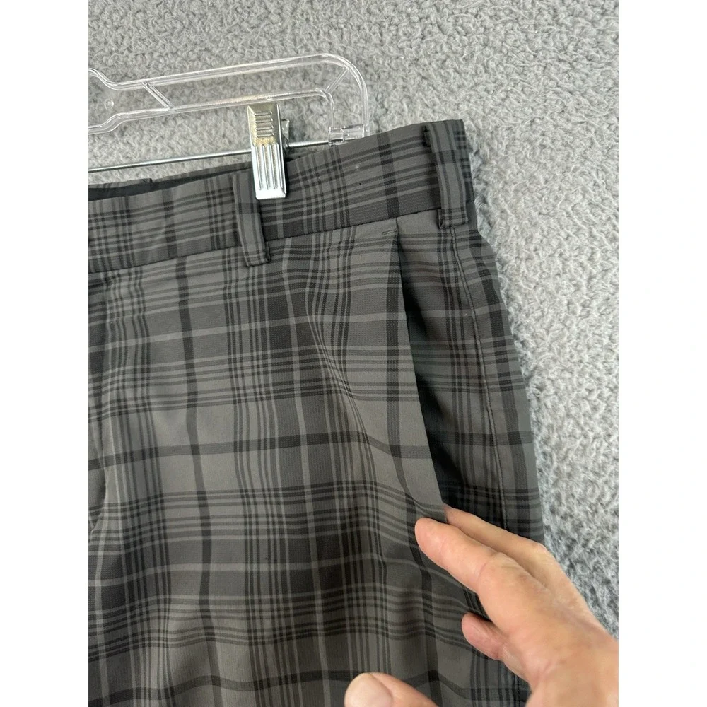 Nike Golf Dri Fit Shorts Mens 34 Gray Black Plaid 12